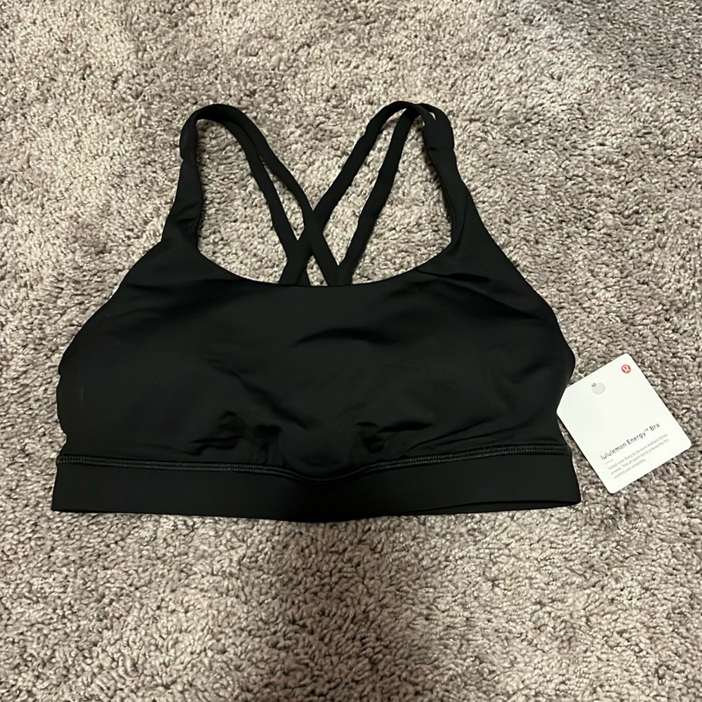 Black Lululemon Energy Bra 6